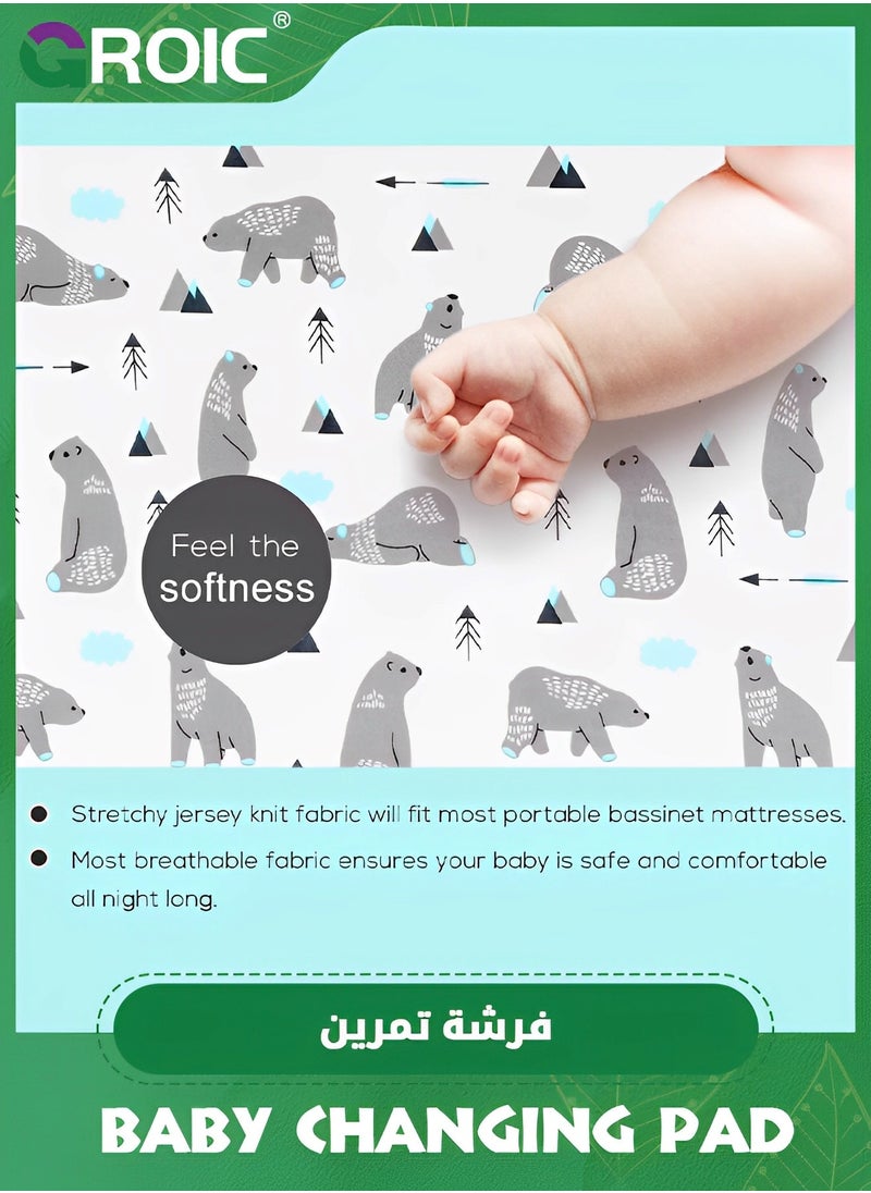 GROIC Changing Pad Cover,Nursery Sheets,Baby Changing Pad Cover Sheets for Baby,Cotton Natural Comfort Diaper Change Table Pad Covers  - Image 4