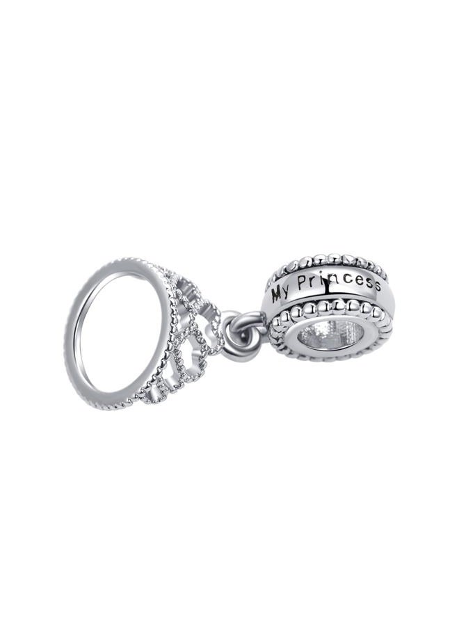 MiiFort Girls Women Crown Tiara Charm for Bracelets Necklaces Pendants Engraved My Princess Gift for Her, Cubic Zirconia, Cubic Zirconia - Image 3