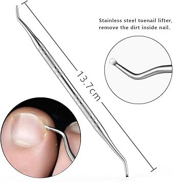 MojiDecor Ingrown Toenail Filae and Ingrowing Toenail File Professional Nail Care Set 6PCS Premium Stainless Steel Manicure Pedicure Set Nail Nipper Nail Slider Nail File and Ingrown Toe Tool - Image 3
