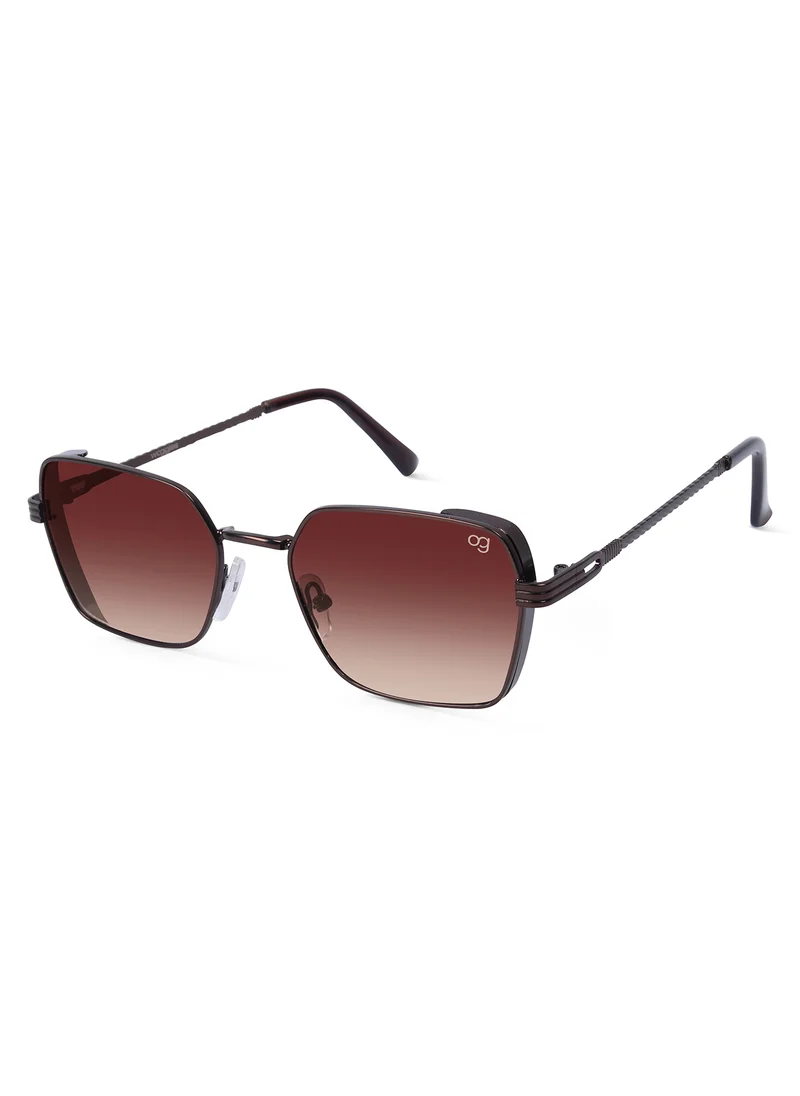 Woggles UV- Protected  Gradient Brown Rectangle Sunglasses