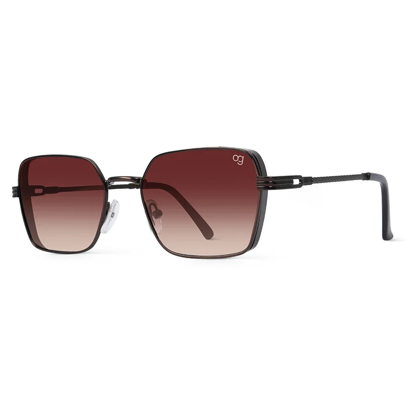 Woggles UV- Protected  Gradient Brown Rectangle Sunglasses