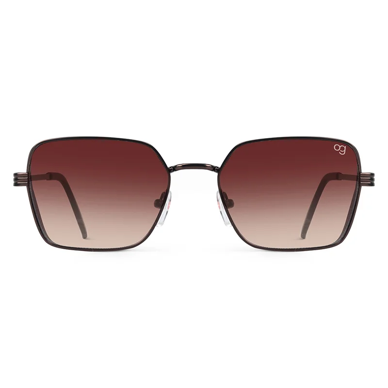 Woggles UV- Protected  Gradient Brown Rectangle Sunglasses