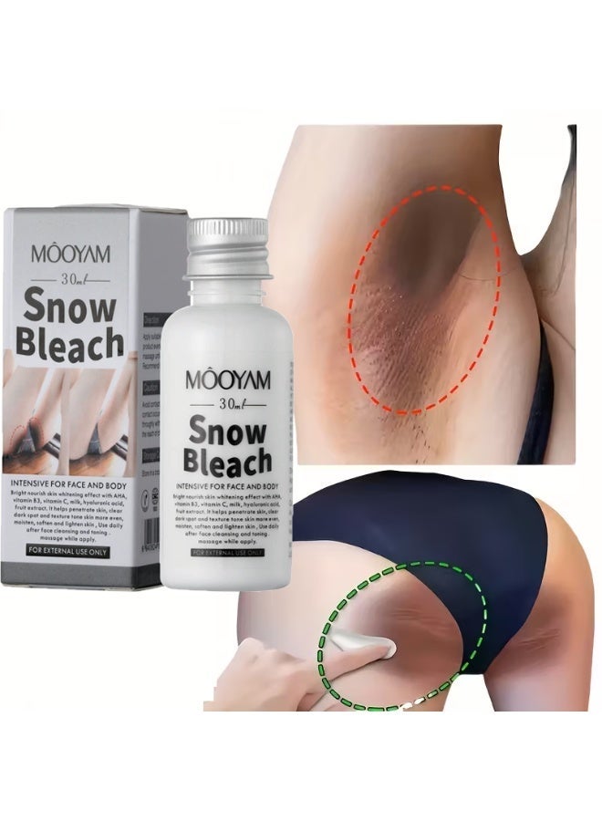MOOYAM Snow Bleach Whitening Cream - Vitamin-Packed & Revitalizing, Light Beige-Brightening Lotion for Body, Private Areas, Underarms, Illuminating Butt & Thigh Inner Light Beige - Achieve Smooth, Even-Toned, Radiant Complexion - Image 1