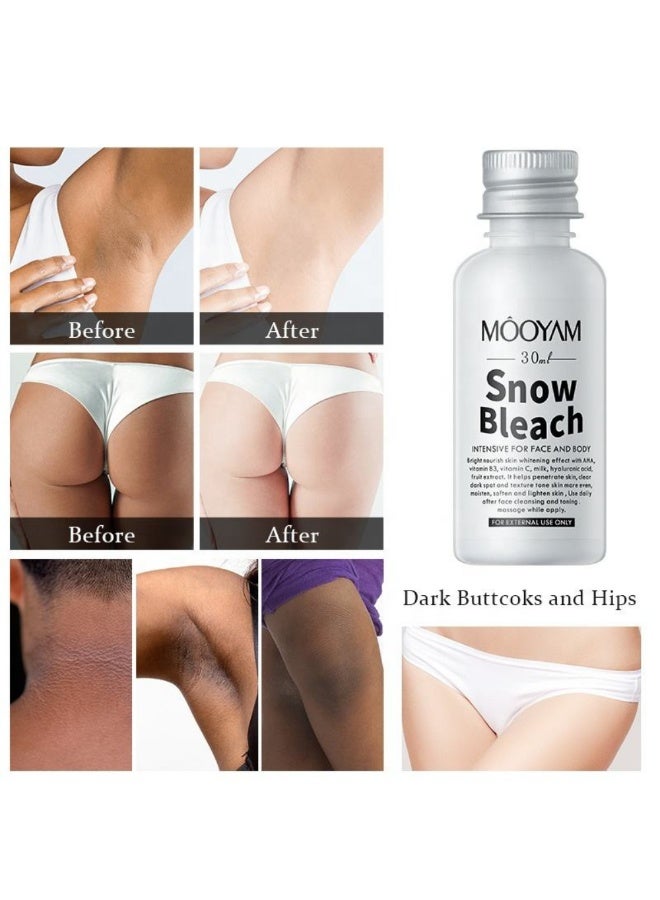 MOOYAM Snow Bleach Whitening Cream - Vitamin-Packed & Revitalizing, Light Beige-Brightening Lotion for Body, Private Areas, Underarms, Illuminating Butt & Thigh Inner Light Beige - Achieve Smooth, Even-Toned, Radiant Complexion - Image 3