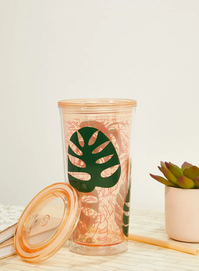 ban.do Monstera Tumbler With Straw - 570ml