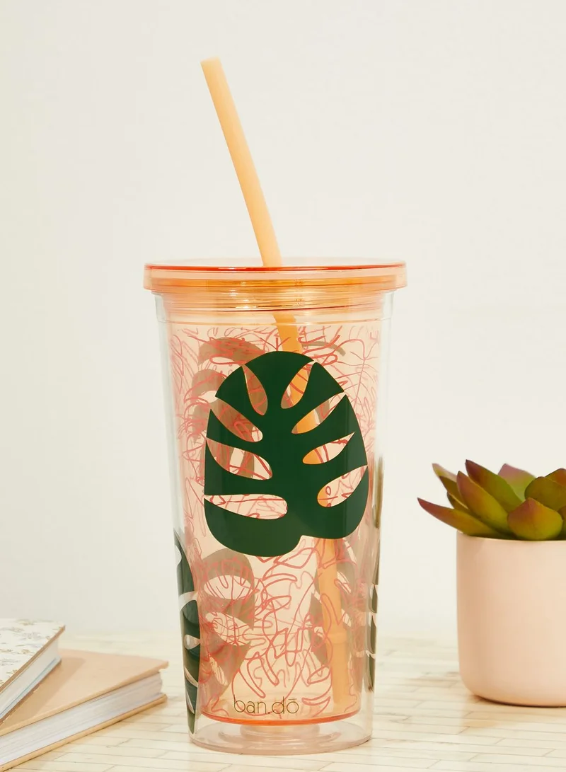 ban.do Monstera Tumbler With Straw - 570ml