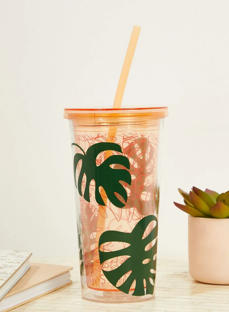 ban.do Monstera Tumbler With Straw - 570ml