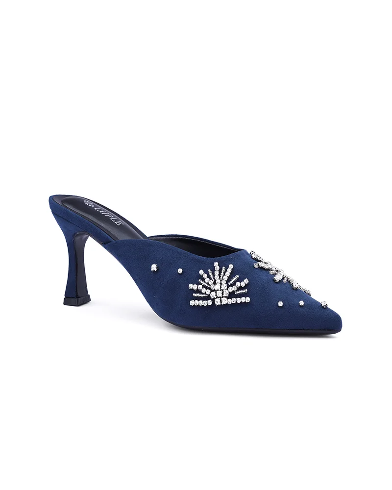 Womens embellished heeled mules