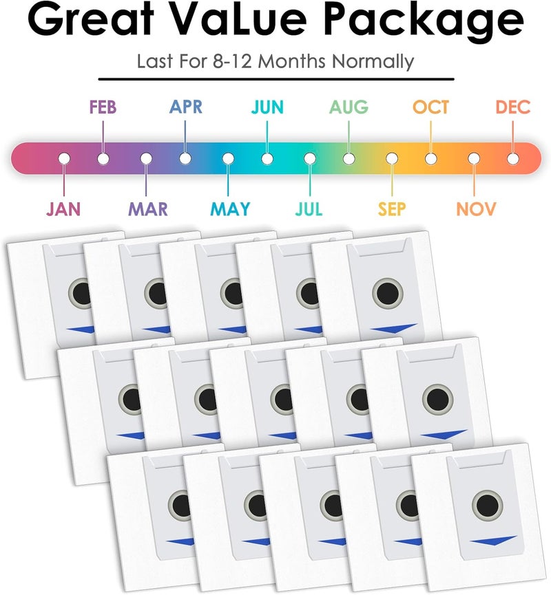 CHAIN PEAK Replacement Vacuum Bags Compatible with ECOVACS DEEBOT T30 Omni / T30 Pro Omni Robot Vacuum Cleaner with Activated Carbon Filter Layer Self Emptying Dock Disposable Bags 3L Large Capacity 15 - Image 4