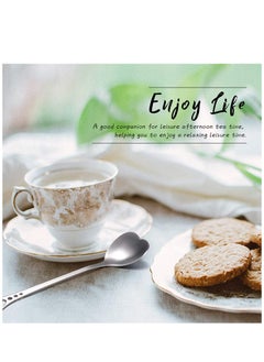 KASTWAVE 12 Pcs Heart Shaped Stainless Steel Tea Spoon Flatware Set 5.7 Inch Coffee Spoon Premium Stainless Steel Coffee Spoons Sugar Spoons Ice Cream Cake Dessert Spoon Stirring Spoon for Home Restaurant  - Image 5