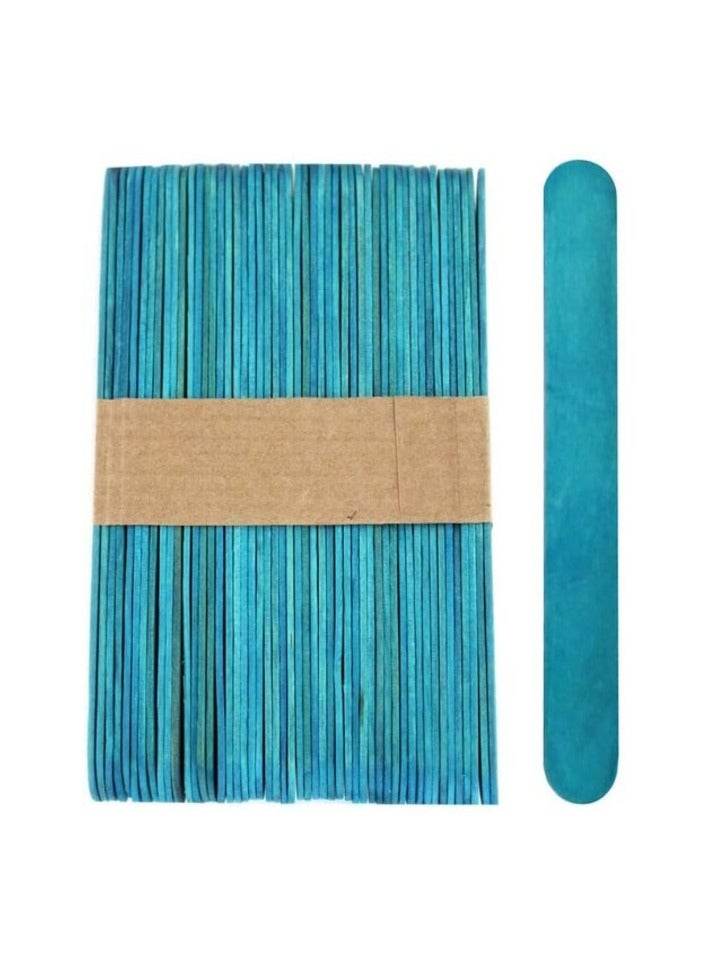 Party Time 50 Sticks of Jumbo Wood Craft Popsicle Sticks 6 Inch (Blue) For Arts & Crafts Homemade DIY Model Making Design Kids Educational Toys - Image 1