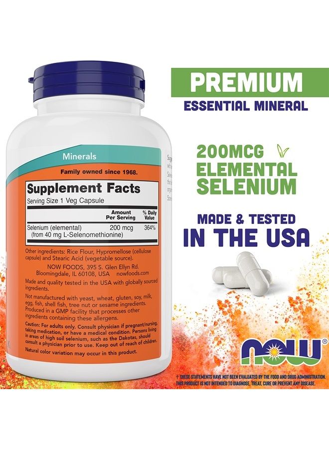 Now Foods Selenium 200mcg Capsules, 300 Count (Pack of 2) - L Selenomethionine Mineral Supplement for Women & Men - Veg Caps, Non-GMO, Vegan Friendly, Yeast-Free - Image 2