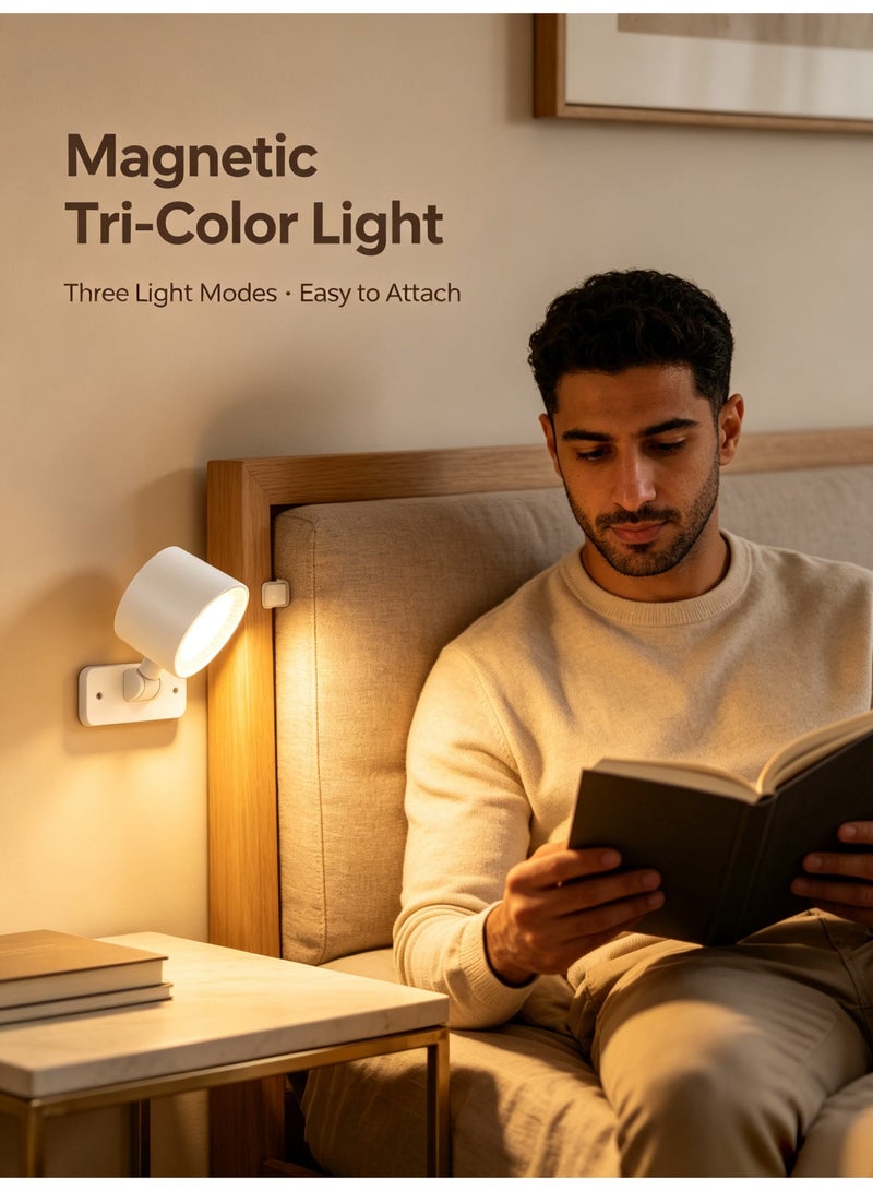 BS 2000mAh Rotatable LED Art Light | Night light, wall art light, fill light, magnetic vanity mirror light, touch-controlled lamp, detachable cabinet light | Supports 3 color temperatures and 3 brightness levels | Suitable for display lighting on picture frames, in art galleries, and for cabinets, bedside mirrors, bathrooms, etc. - Image 5