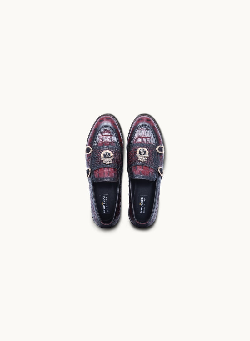 Men's Premium Leather Loafers – Croco Pattern – Handmade Formal Shoes - Image 2