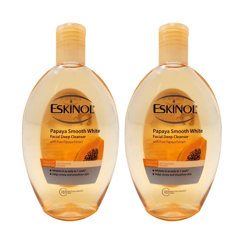 Eskinol Lot of 2 Eskinol Naturals Papaya Facial Cleanser 7.6 Oz - 225 ml Bottle - Image 1