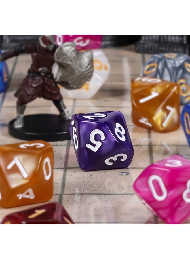 CiaraQ Dnd Polyhedral Dice (100Pcs) With A Dice Bag Compatible With Dungeons And Dragons Dnd Rpg Mtg Role Playing Table Games (D10 Dice, 10 Colors-100 Pcs) - Image 4