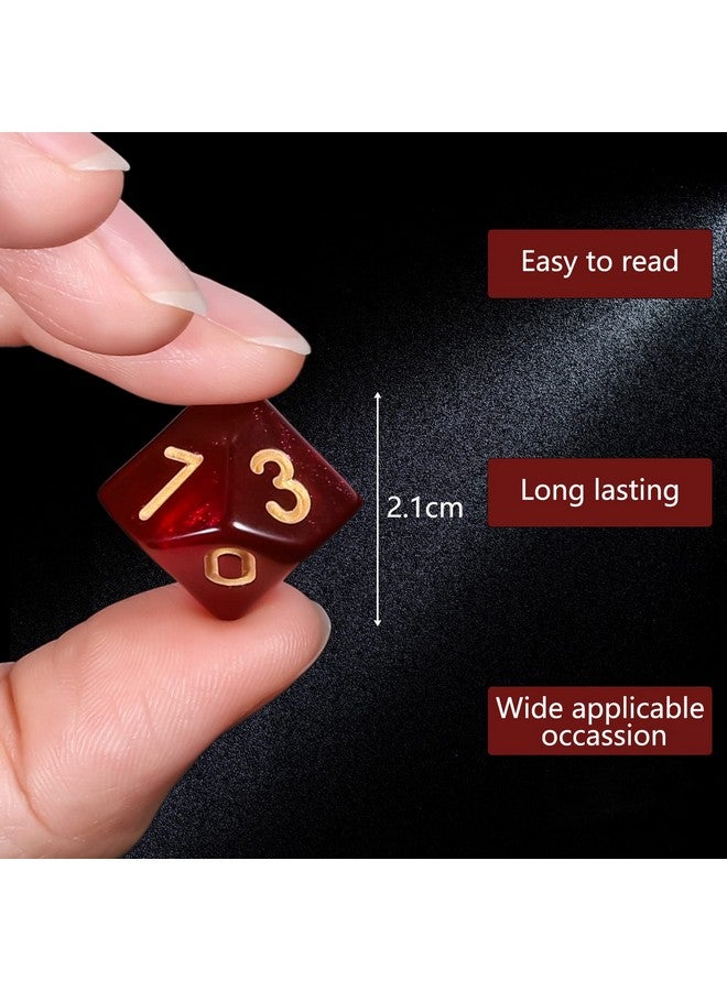 CiaraQ Dnd Polyhedral Dice (100Pcs) With A Dice Bag Compatible With Dungeons And Dragons Dnd Rpg Mtg Role Playing Table Games (D10 Dice, 10 Colors-100 Pcs) - Image 3