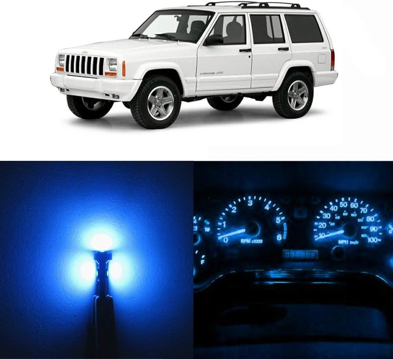 WLJH Ice Blue LED Light Bulb Kit for Jeep Cherokee XJ
