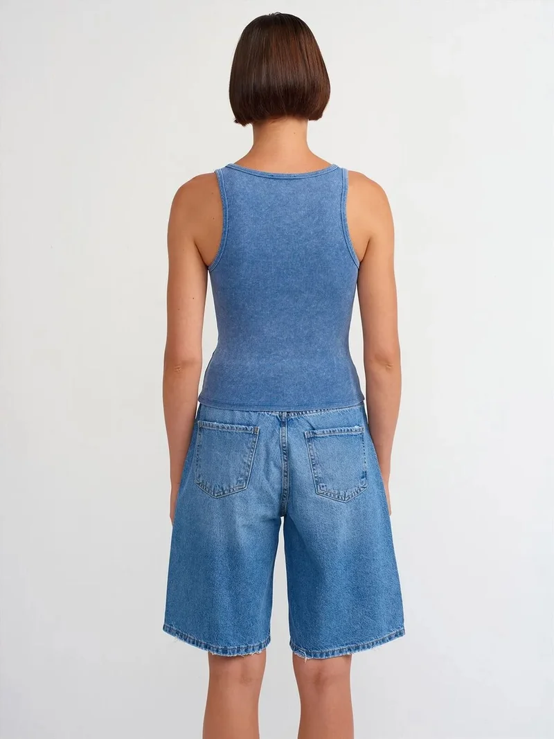 ديلفين Dilvin Sleeveless Slim-fit Jersey Blouse