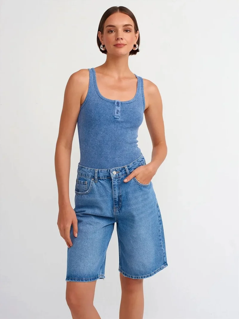 ديلفين Dilvin Sleeveless Slim-fit Jersey Blouse
