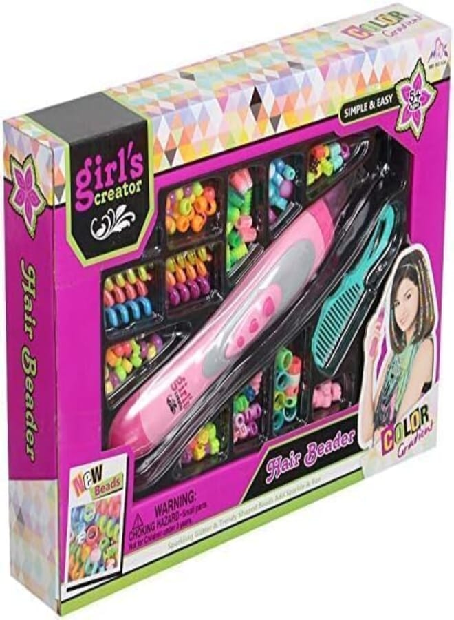 Generic Hair Beads Machine for Girls, Girls Beads Hair Making Kit Toy - MBK-232A, Multi Color