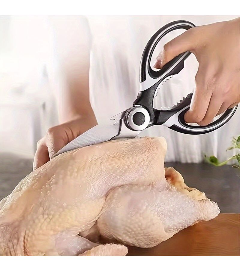 Thick Stainless Steel Kitchen Scissors Multi-Functional Sharp Blade Ergonomic Handle For Chicken Duck Fish Bone BBQ - Image 2