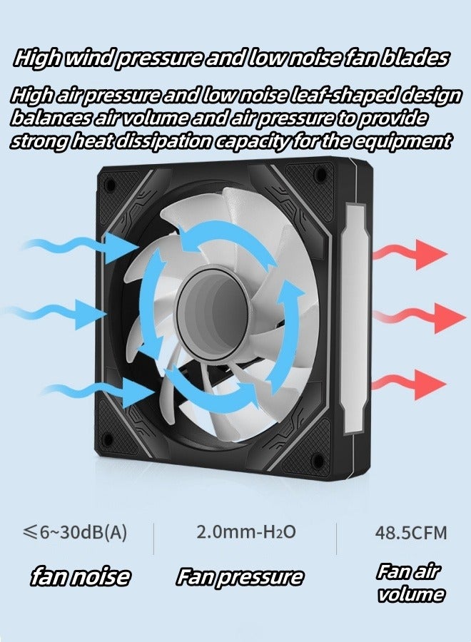 M MIAOYAN Building blocks can be spliced into computer fans, Shenguang synchronous PWM intelligent temperature control CPU air cooler, ARGB computer case fans - Image 4