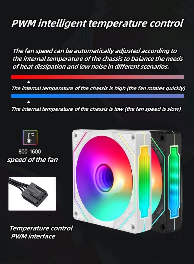 M MIAOYAN Building blocks can be spliced into computer fans, Shenguang synchronous PWM intelligent temperature control CPU air cooler, ARGB computer case fans - Image 3