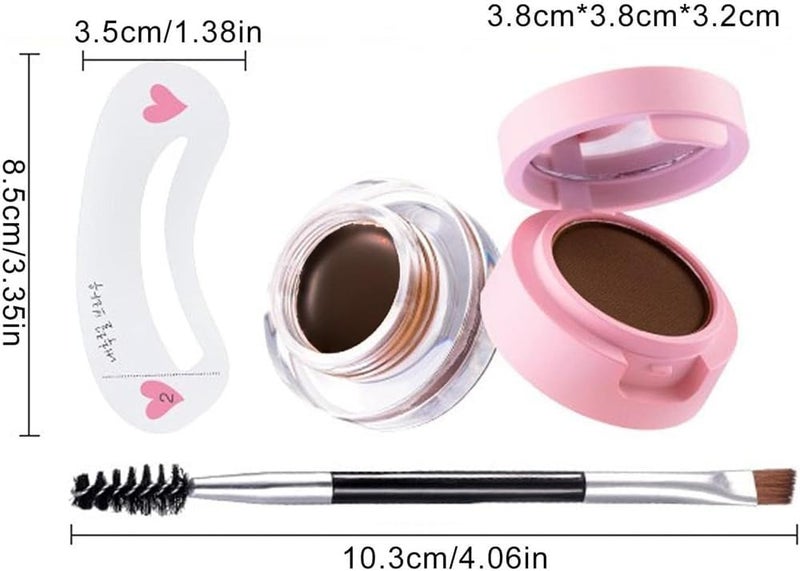 Eyebrow Powder Kit, 2-in-1 Eyebrow Sculpting Set with Double-ended Eyebrow Brush and Template, Long-Lasting Waterproof Eyebrow Makeup for Defined Brows - Image 4