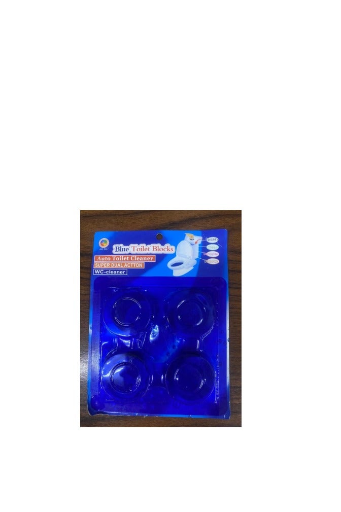 Blue Toilet Cleaning Tablets - Cleans, Freshens and Deodorizes - Prevents Germ Buildup and Leaves a Fresh Scent - 4 Tablets - Image 1