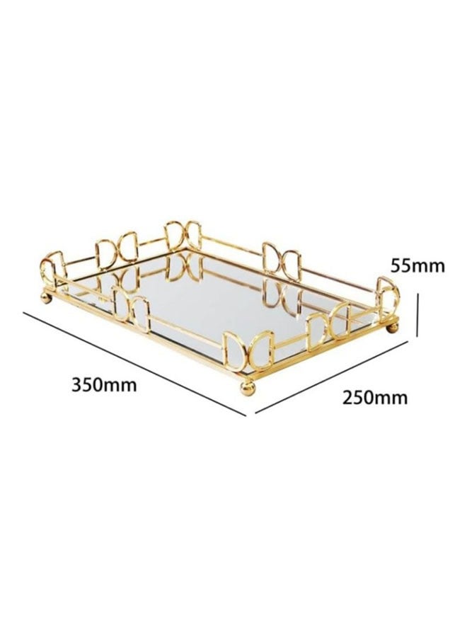 Bukela Luxurious Iron Mirrored Tray for Storage and Decoration – 35x25x6cm for Bedroom & Living Room - Image 2