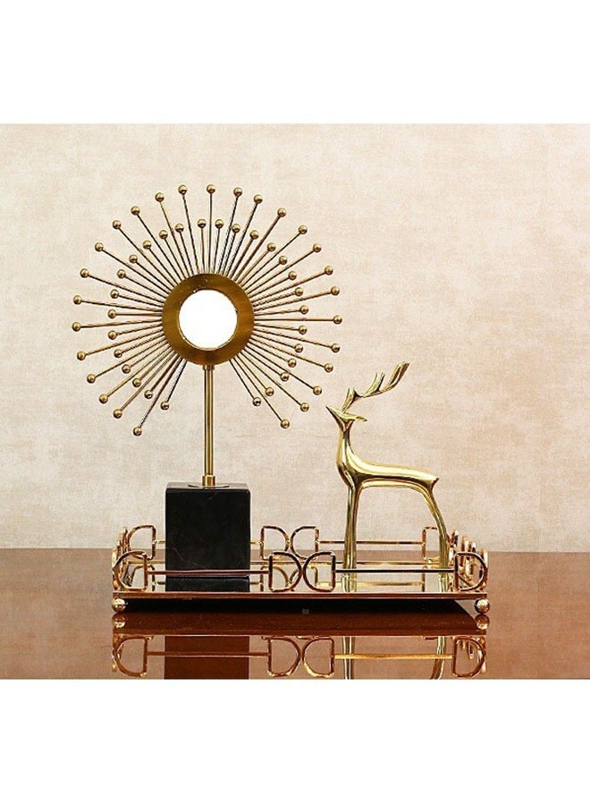 Bukela Luxurious Iron Mirrored Tray for Storage and Decoration – 35x25x6cm for Bedroom & Living Room - Image 3