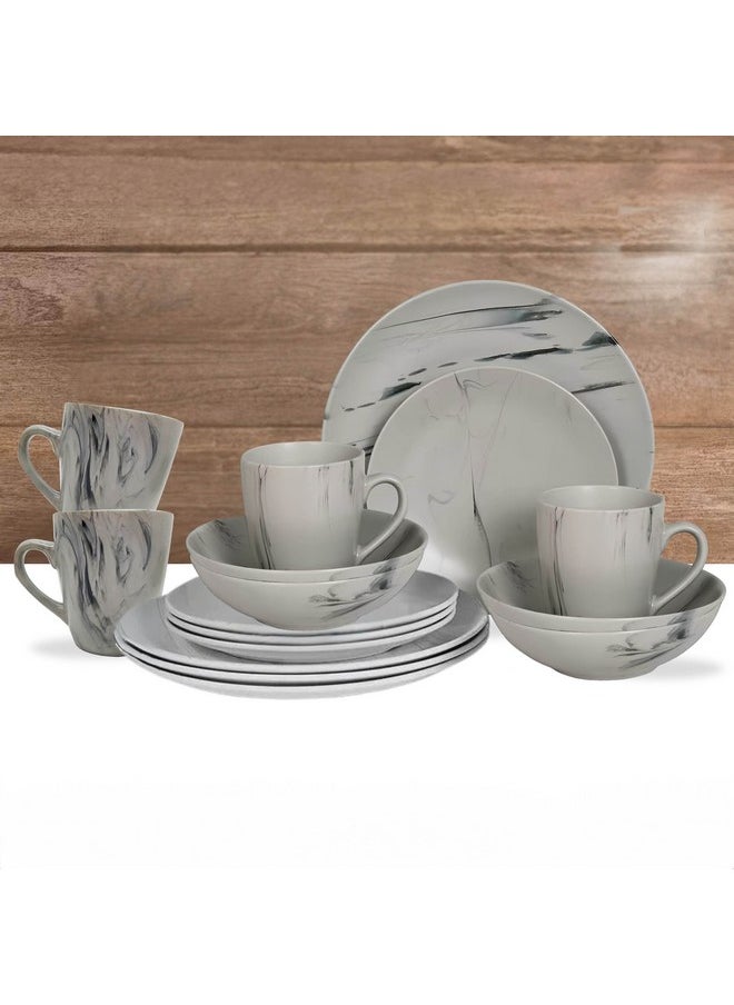 Home Box Eleganza 16-Piece Marble Dinner Set 27.3 x 3.5 x 27.3 cm  - Image 1