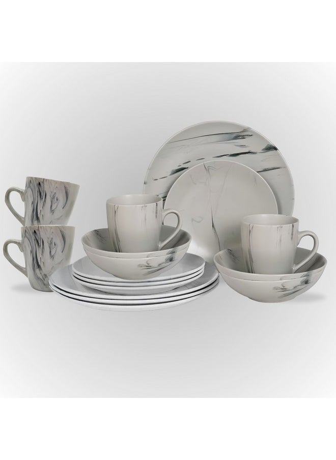 Home Box Eleganza 16-Piece Marble Dinner Set 27.3 x 3.5 x 27.3 cm  - Image 5