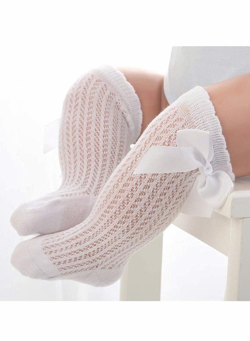 Barakah جوارب شبكية عالية الركبة للفتيات الرضع قابلة للتنفس مع رباط قوس م - Image 3