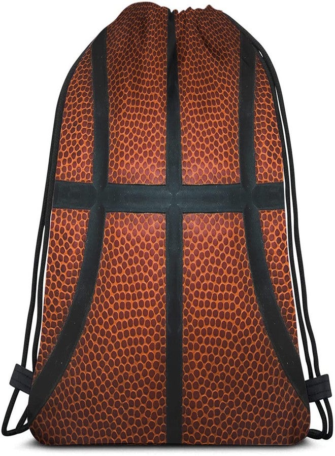 Beabes Basketball Drawstring Bags Backpack Bag Game Leather Texture Spot Sport Red Black Color Team Popular Art Cool Ball Sport Gym Sack for Men Women - Image 1