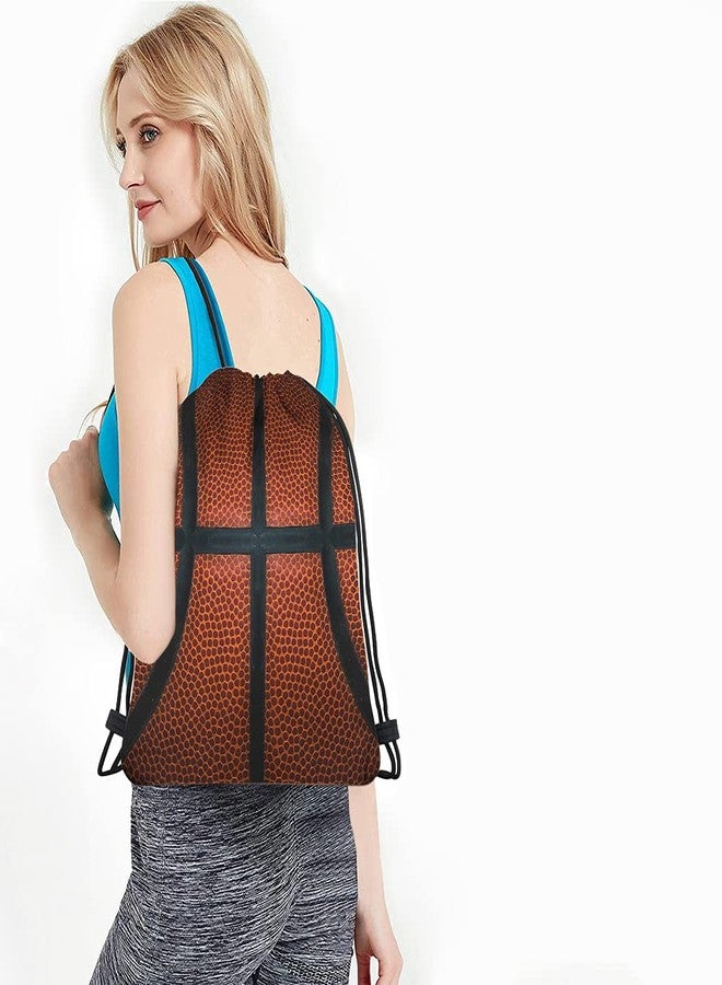 Beabes Basketball Drawstring Bags Backpack Bag Game Leather Texture Spot Sport Red Black Color Team Popular Art Cool Ball Sport Gym Sack for Men Women - Image 4