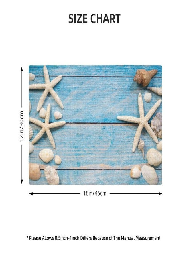 KANEPE Starfish Placemat Set Shells Starfish Wooden Plank Summer Pattern Decor Linen Table Mats for Dining Room Kitchen Party Cafe Banquet Wedding Decor18 L x 12" W【4 PCS】 - Image 2