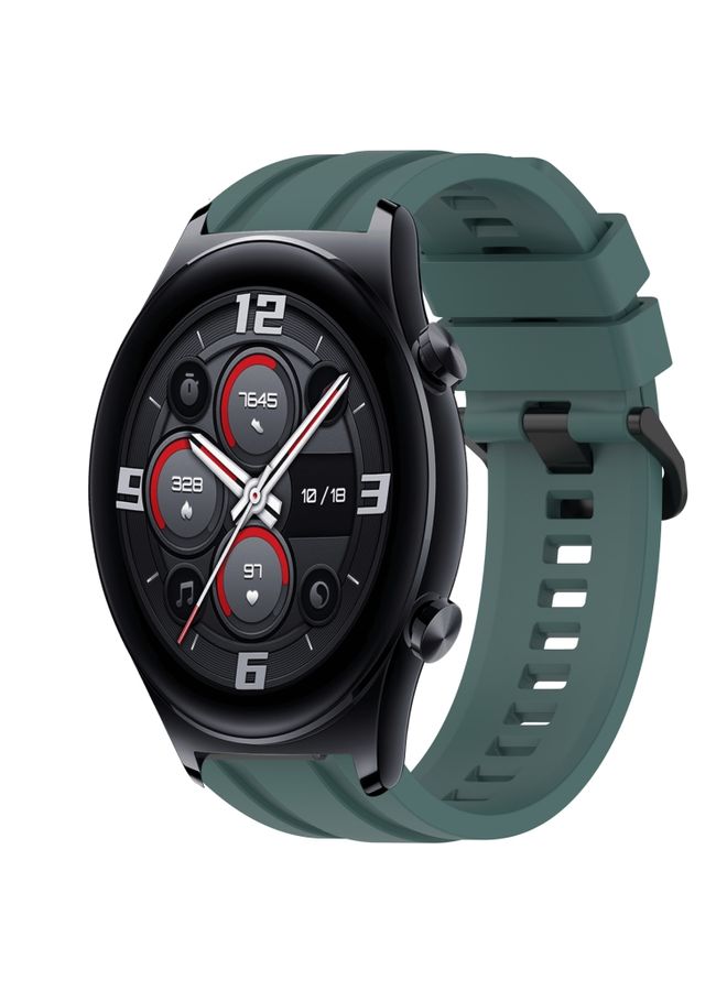 Replacement Strap For Huawei Watch 3 Long & Short Sports Solid Color Silicone Watch Band Set Olive Green