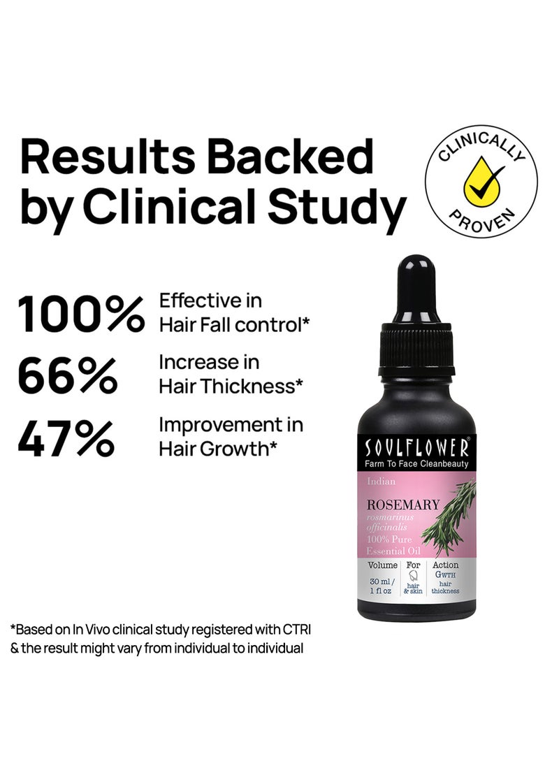 Soulflower Rosemary Oil For Hair Growth And Scalp Nourishment, 100% Pure, Organic And Certified Clinically  - Image 4