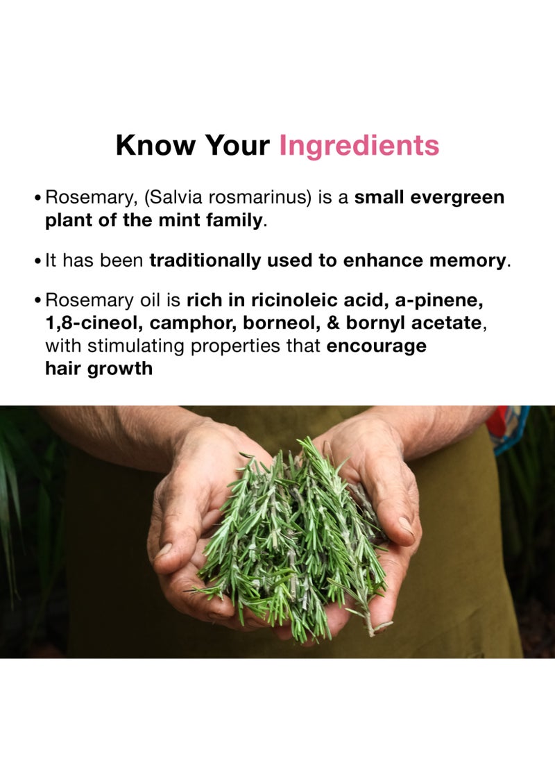 Soulflower Rosemary Oil For Hair Growth And Scalp Nourishment, 100% Pure, Organic And Certified Clinically  - Image 2