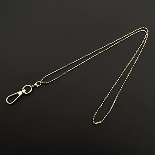 Sopopal Lanyards for ID Badges Necklace Chain Lanyard for Keys Gold Stainless Steel ID Badge Holder (Gold Beads) - Image 4