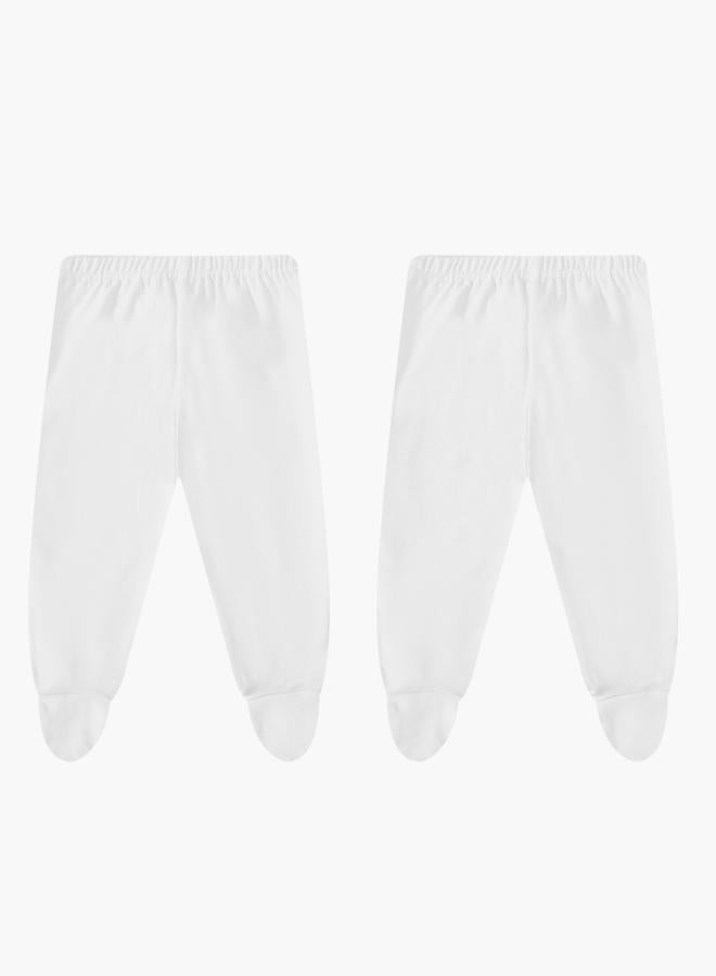 infancie Pack Of 2 - Baby Footed Soft Cotton Leggings - Image 1