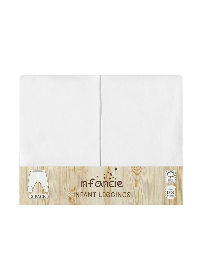 infancie Pack Of 2 - Baby Footed Soft Cotton Leggings - Image 3