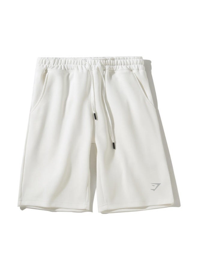 جيمشارك Gymshark Style men's shorts with logo and loose drawstring 5-point sweatshirt. - Image 2
