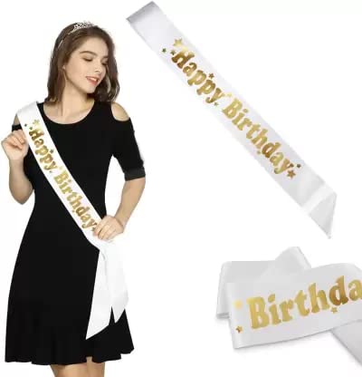 Selibration شريط عيد ميلاد سعيد مطبوع بكلمات بيضاء وذهبية للأطفال، الفتيات، الأولاد، الزوج، الزوجة لحفلة عيد الميلاد، مستلزمات الحفلات والفعاليات (عبوة من 1 قطعة) - Image 3