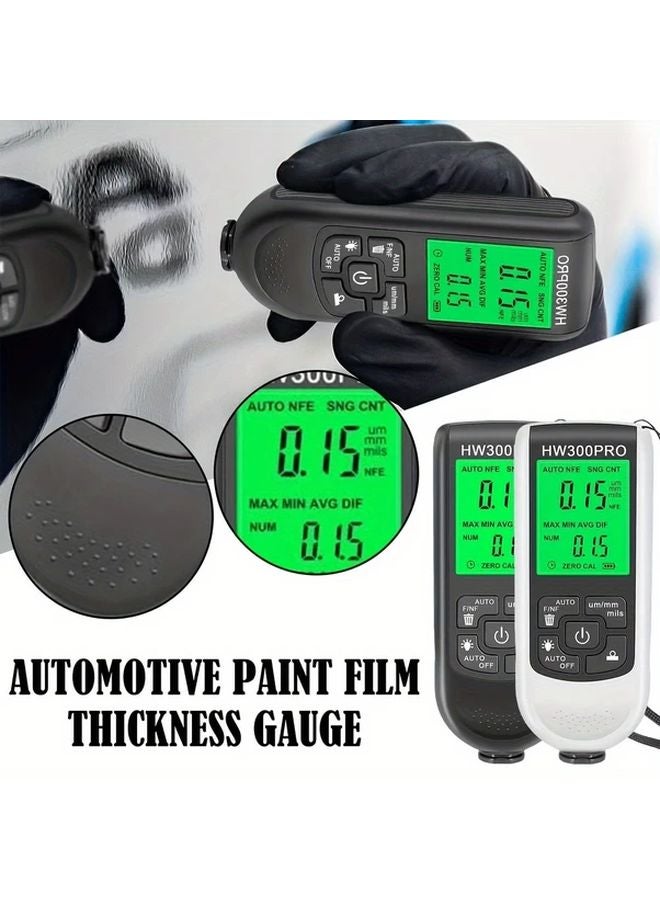 White Automotive Paint Film Thickness Gauge HW 300PRO 0 2000UM Digital Coating Tester Car Paint Measurement Tool - Image 3