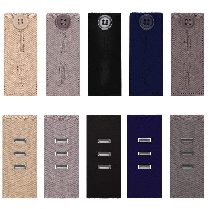 KINBOM 10pcs Pants Waist Extenders adjustable elastic waist extender Pants Button Extender Set 2 Types Waist Hook Extenders for Dress Jeans Pants Khakis Trousers Man and Woman