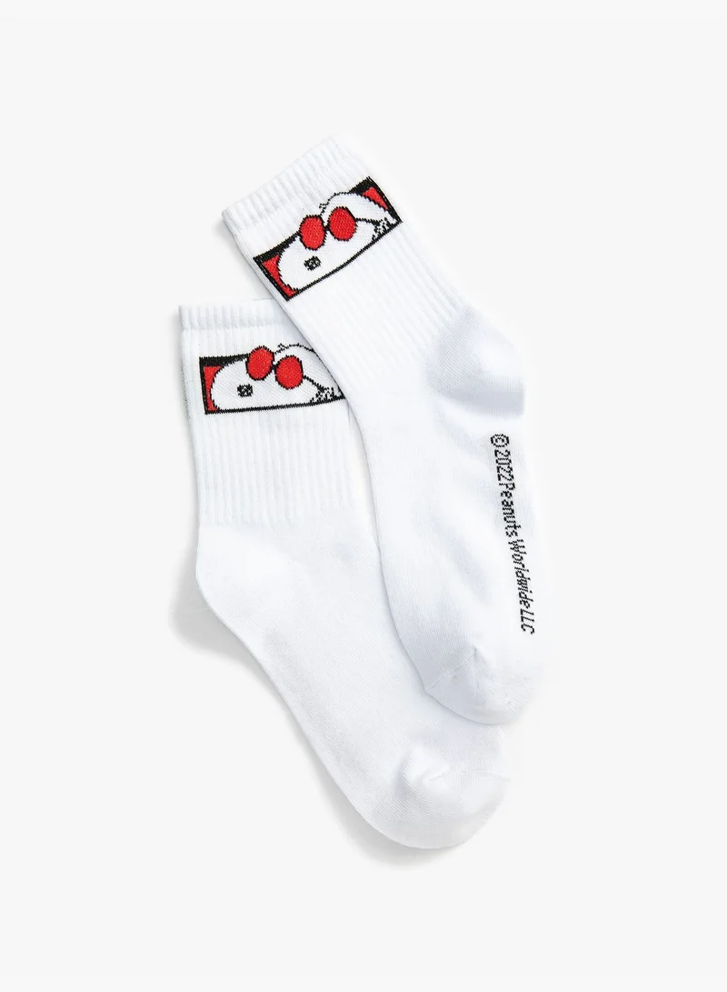 KOTON Snoopy Socket Socks Licensed Embroidered