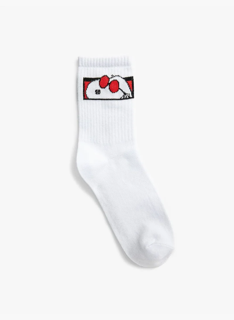 KOTON Snoopy Socket Socks Licensed Embroidered